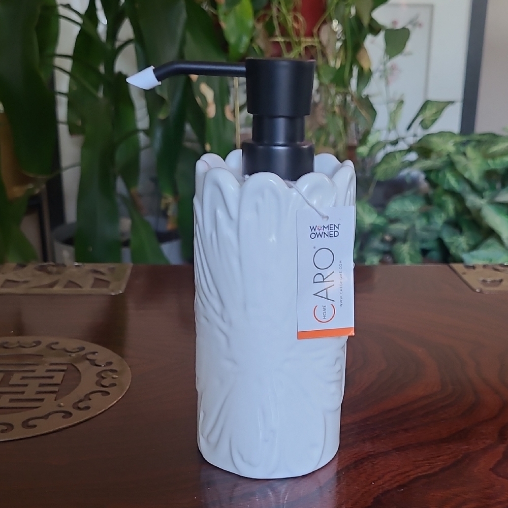 Caro Floral Ceramic Soap Dispenser